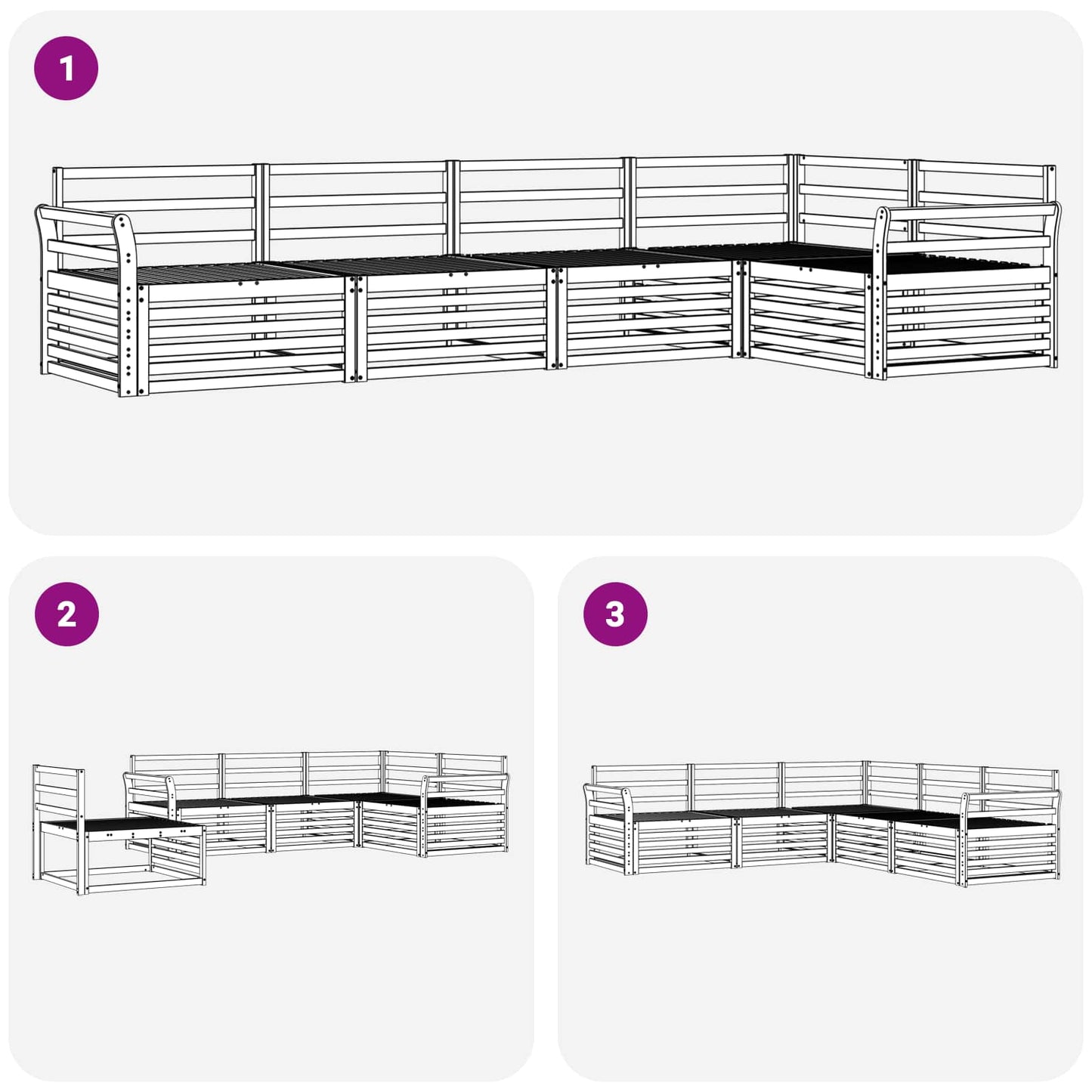 Set di divani da esterno 5 pcs Naturale | homemem39