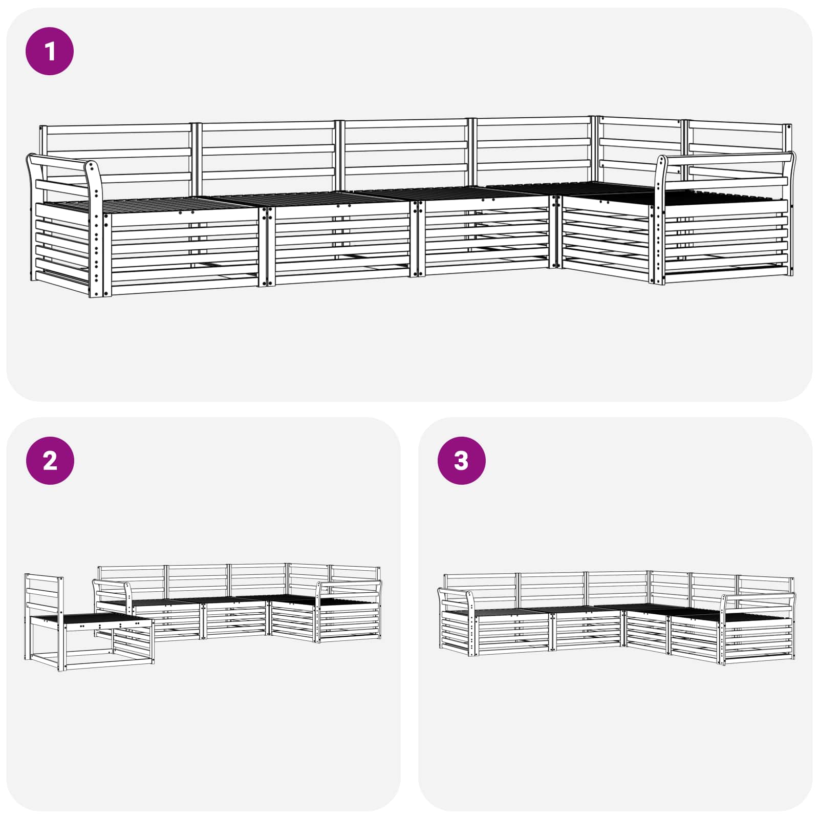 Set di divani da esterno 5 pcs Naturale | homemem39