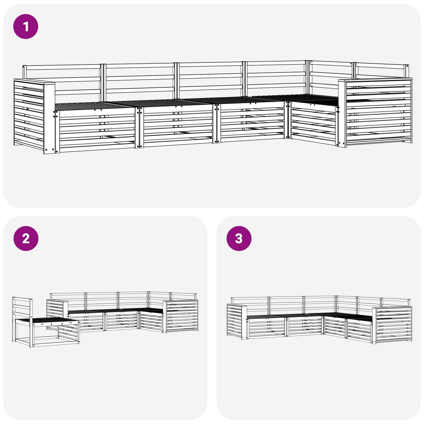 Set di divani da esterno 5 pcs Naturale | homemem39