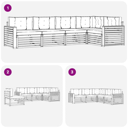 Set di divani da esterno con cuscino 5 pcs Naturale e Crema | homemem39