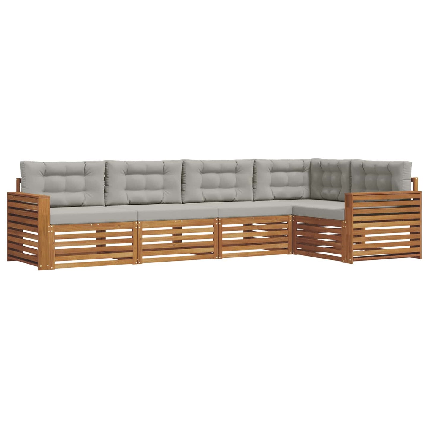 Set di divani da esterno 5 pcs Grigio Naturale e Chiaro | homemem39
