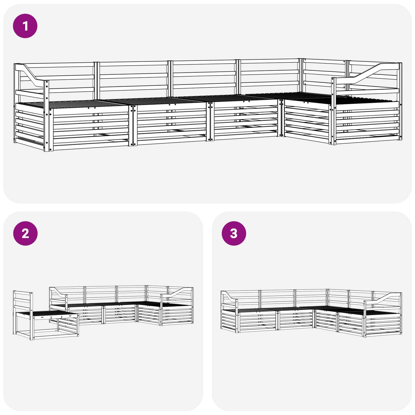 Set di divani da esterno 5 pcs Naturale | homemem39