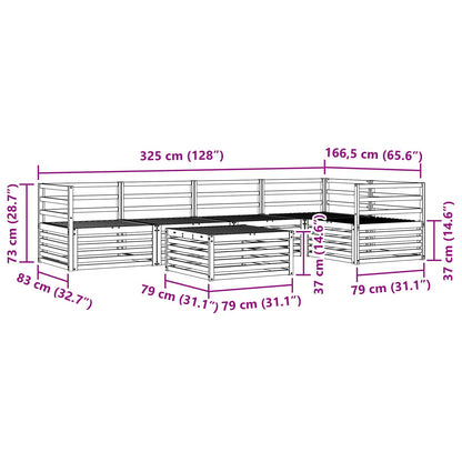 Set di divani da esterno 6 pcs Naturale
