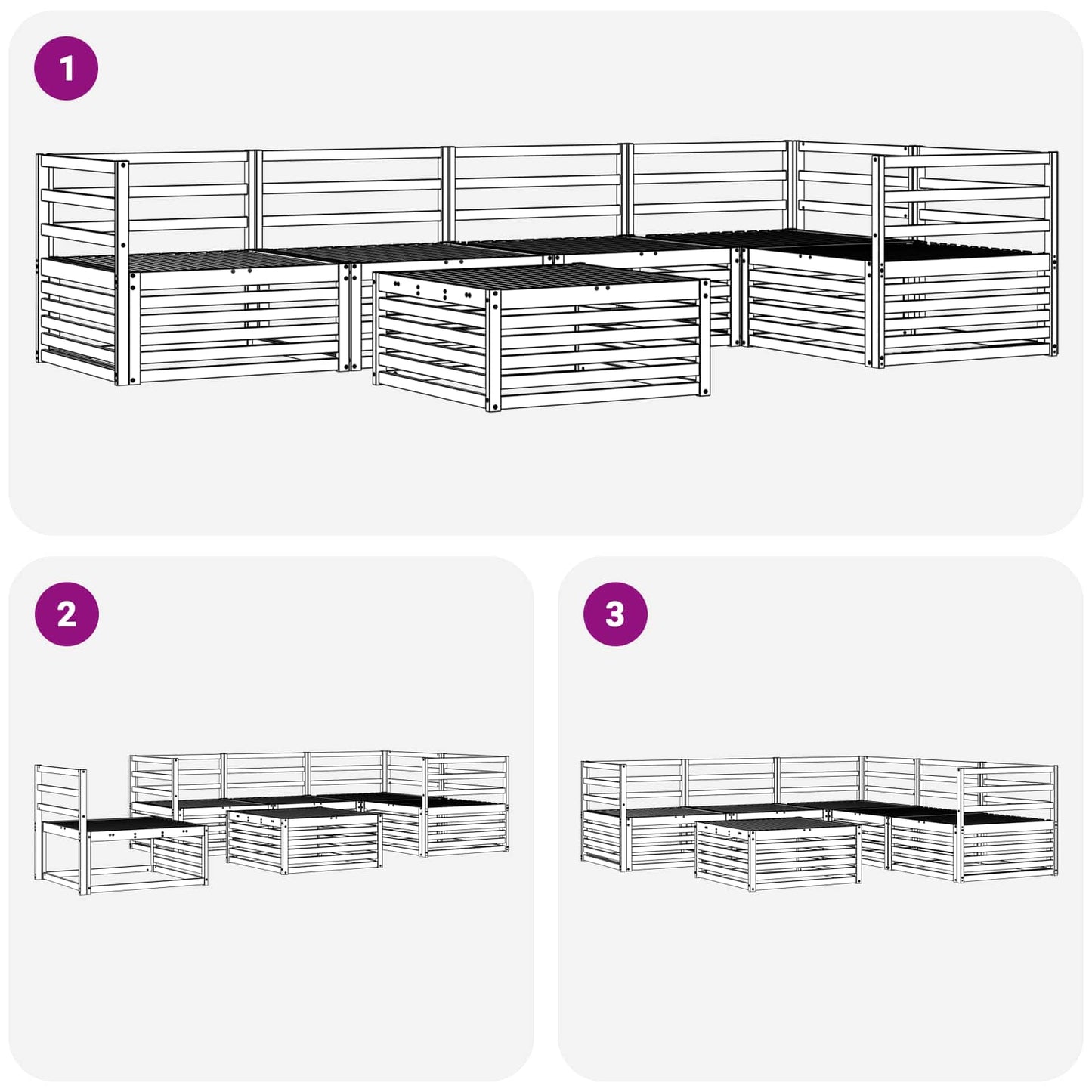 Set di divani da esterno 6 pcs Naturale | homemem39