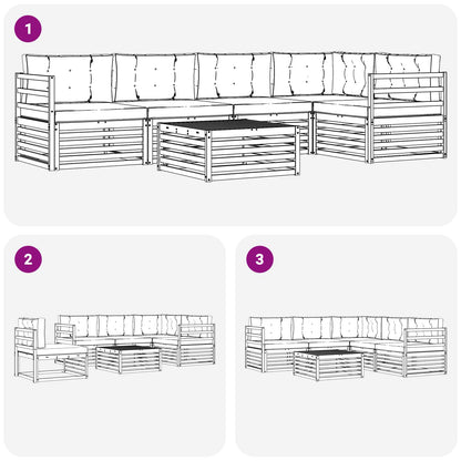 Set di divani da esterno con cuscino 6 pcs Naturale e Antracite