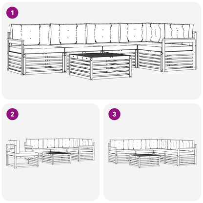 Set di divani da esterno con cuscino 6 pcs Naturale e Beige | homemem39