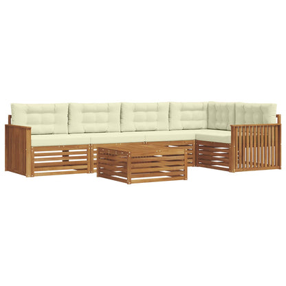 Set di divani da esterno con cuscino 6 pcs Naturale e Crema | homemem39