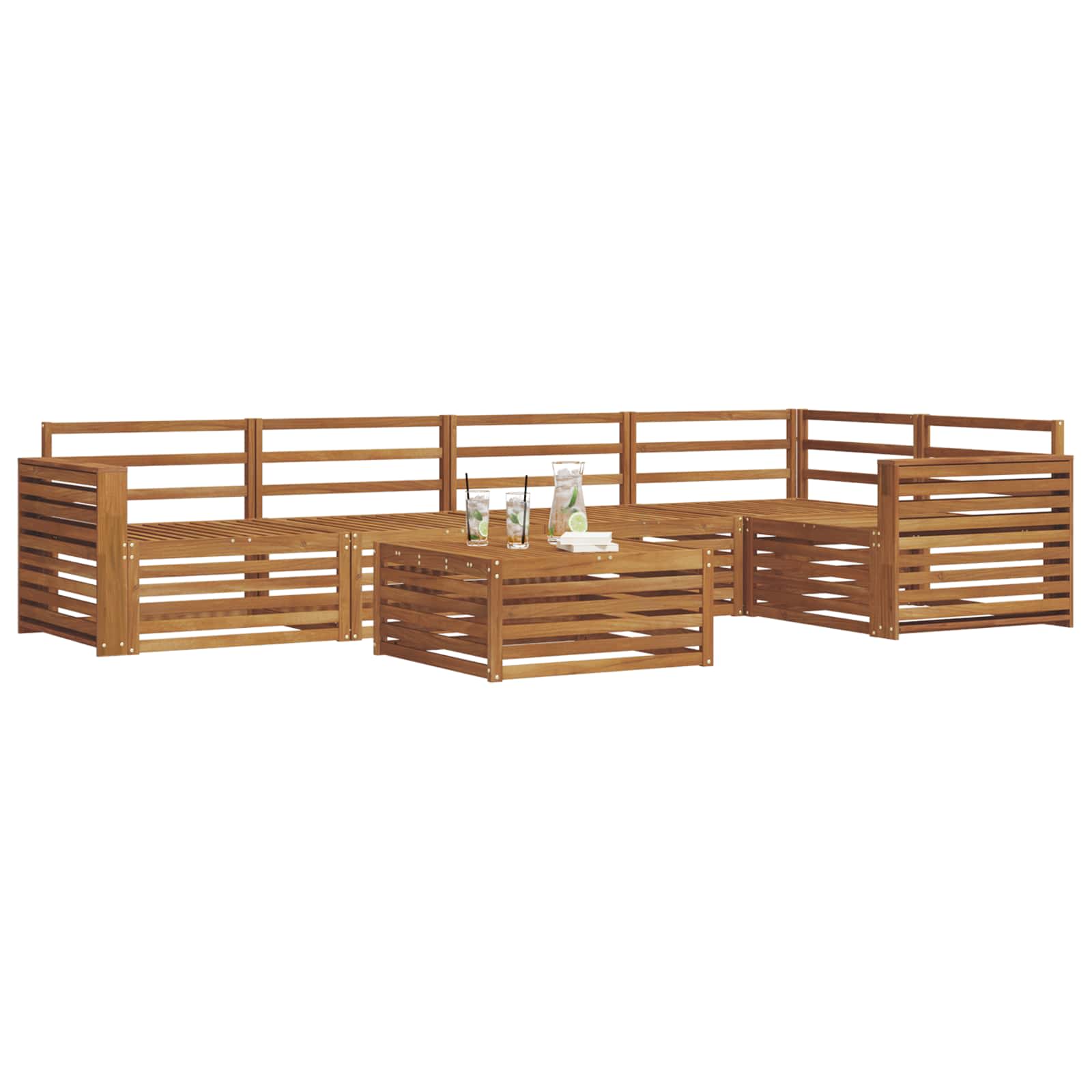 Set di divani da esterno 6 pcs Naturale | homemem39