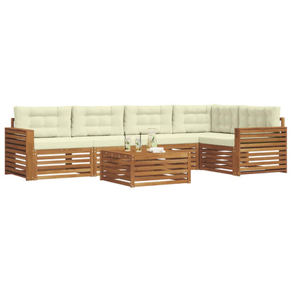 Set di divani da esterno con cuscino 6 pcs Naturale e Crema