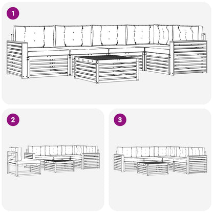 Set di divani da esterno con cuscino 6 pcs Naturale e Beige | homemem39