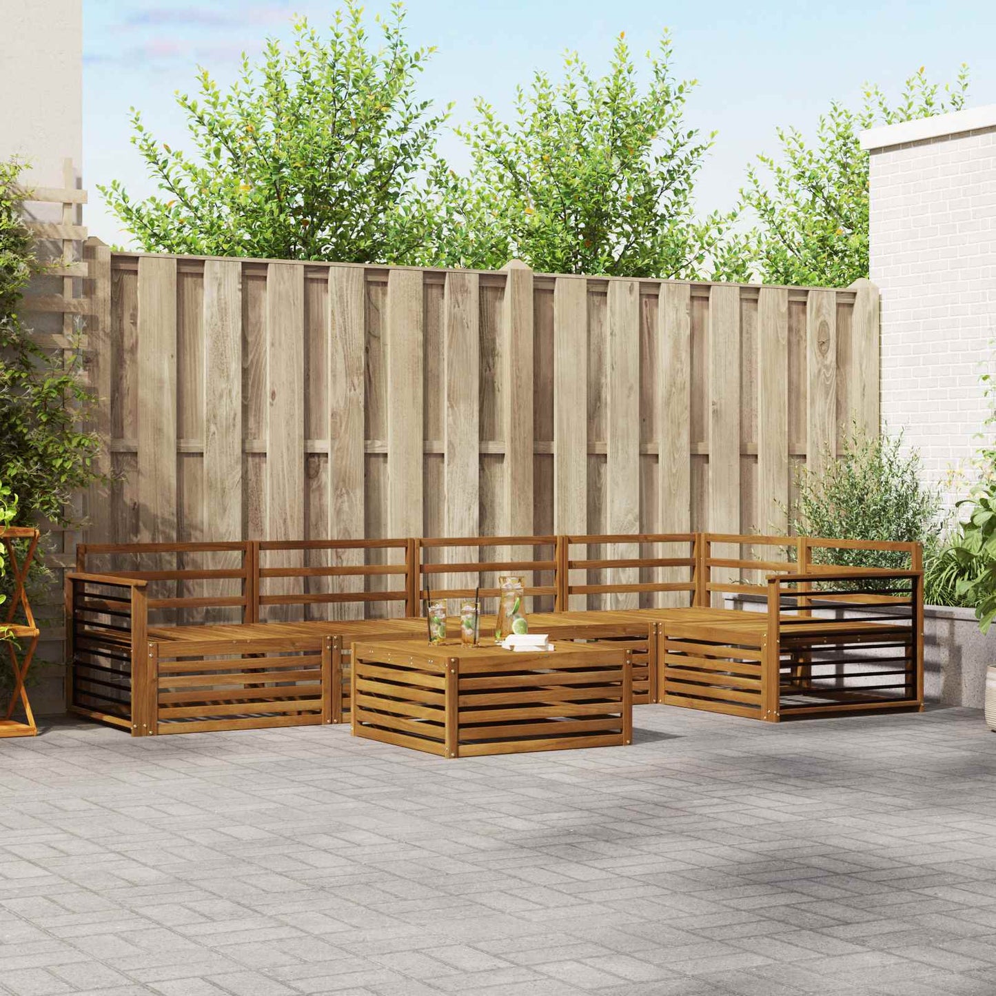 Set di divani da esterno 6 pcs Naturale | homemem39