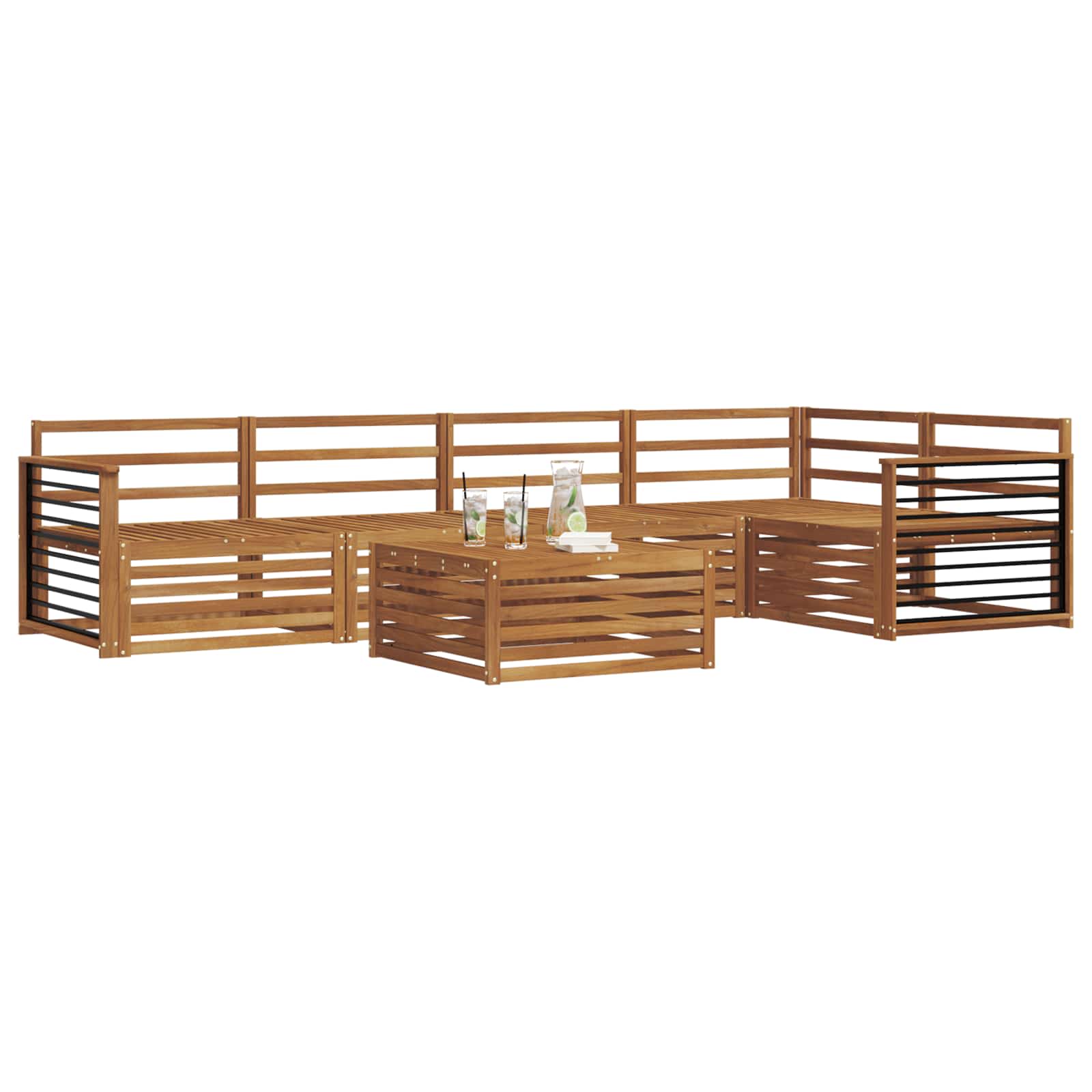 Set di divani da esterno 6 pcs Naturale | homemem39
