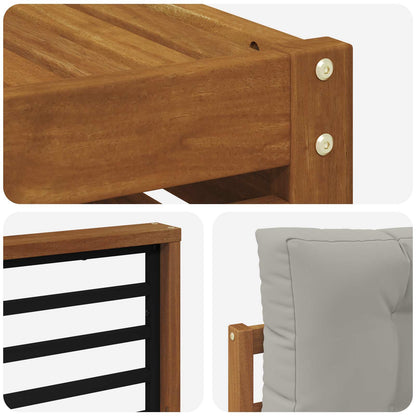 Set di divani da esterno 6 pcs Grigio Naturale e Chiaro | homemem39