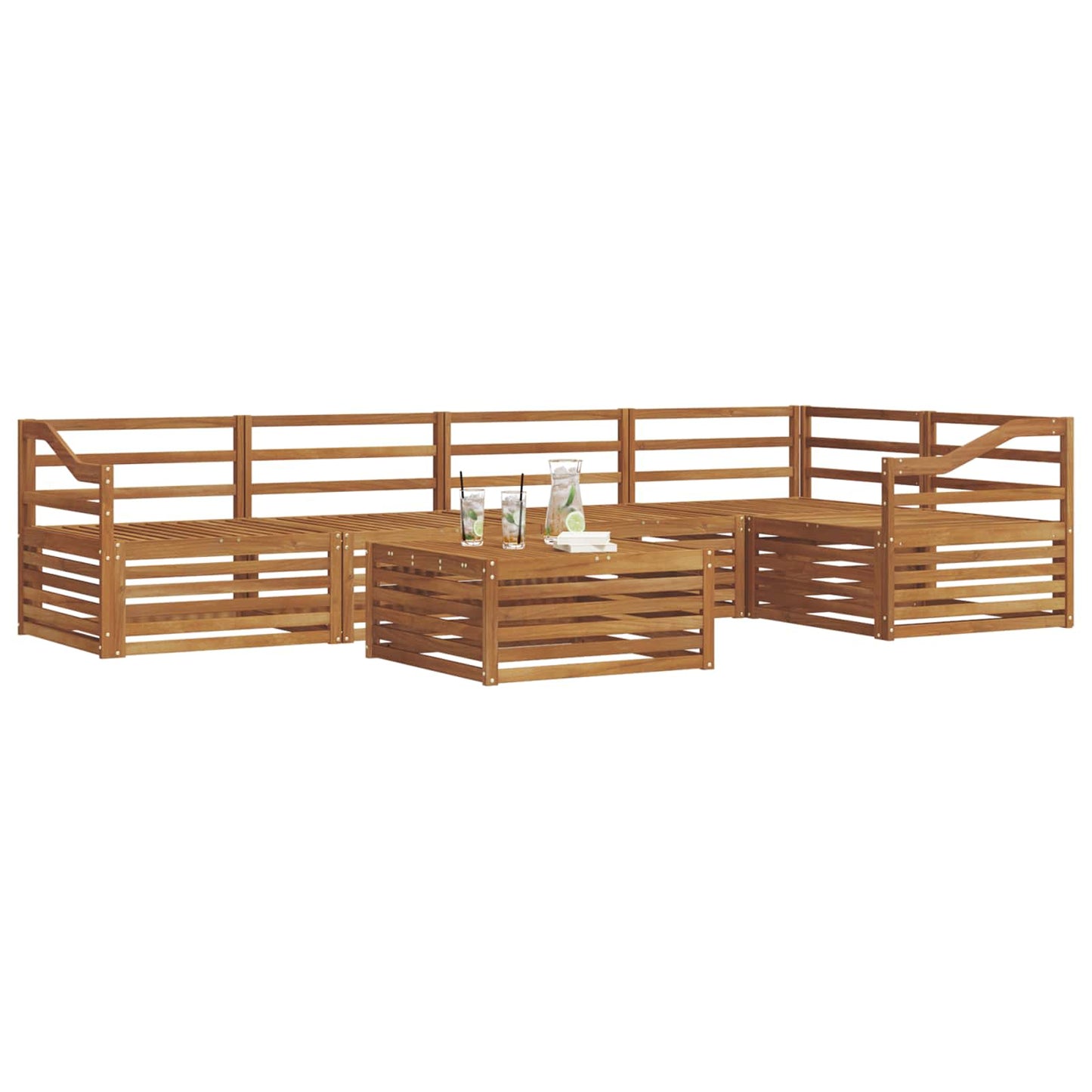 Set di divani da esterno 6 pcs Naturale