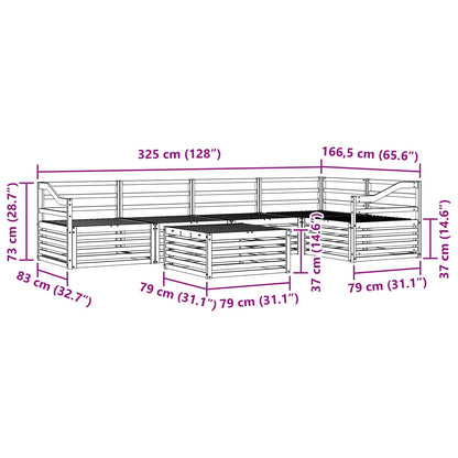 Set di divani da esterno 6 pcs Naturale