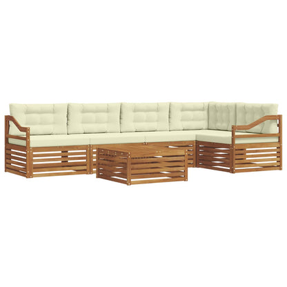 Set di divani da esterno con cuscino 6 pcs Naturale e Crema