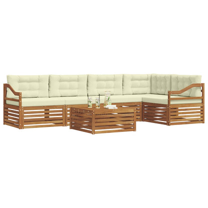 Set di divani da esterno con cuscino 6 pcs Naturale e Crema