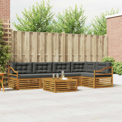 Set di divani da esterno con cuscino 6 pcs Naturale e Antracite