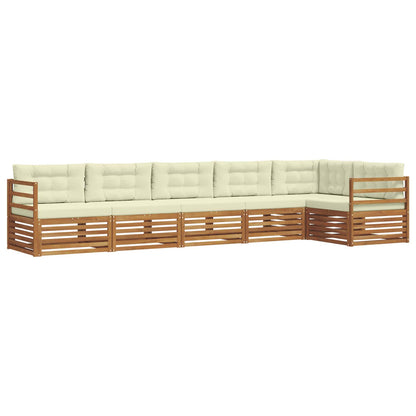 Set di divani da esterno con cuscino 6 pcs Naturale e Crema
