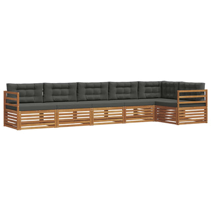 Set di divani da esterno con cuscino 6 pcs Naturale e Antracite | homemem39