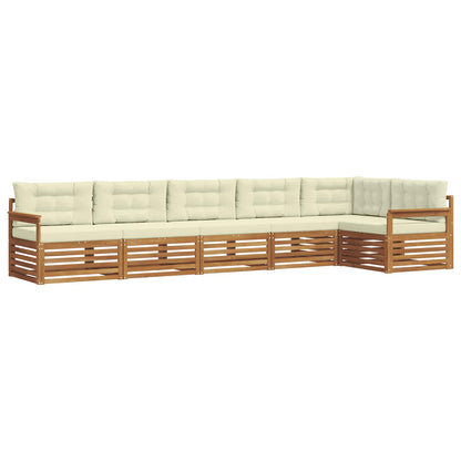 Set di divani da esterno con cuscino 6 pcs Naturale e Crema | homemem39