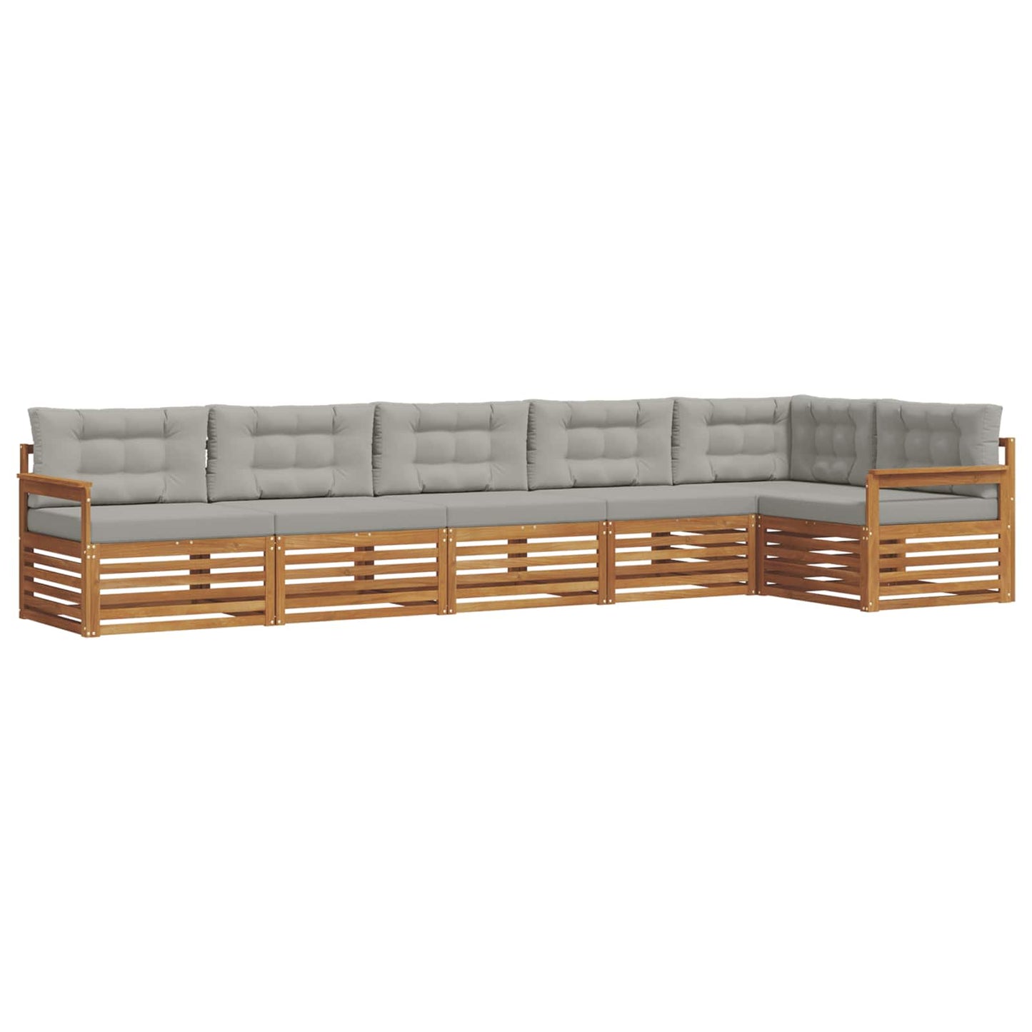 Set di divani da esterno 6 pcs Grigio Naturale e Chiaro | homemem39