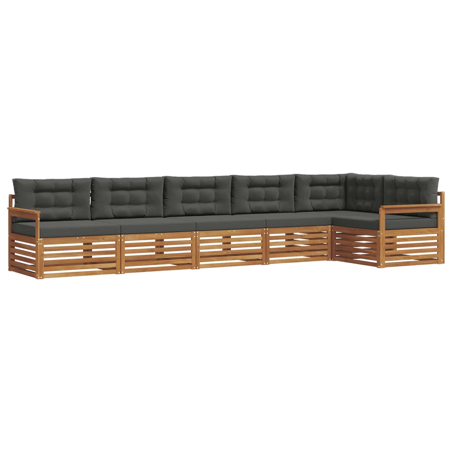 Set di divani da esterno con cuscino 6 pcs Naturale e Antracite | homemem39