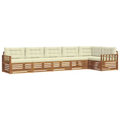 Set di divani da esterno con cuscino 6 pcs Naturale e Crema