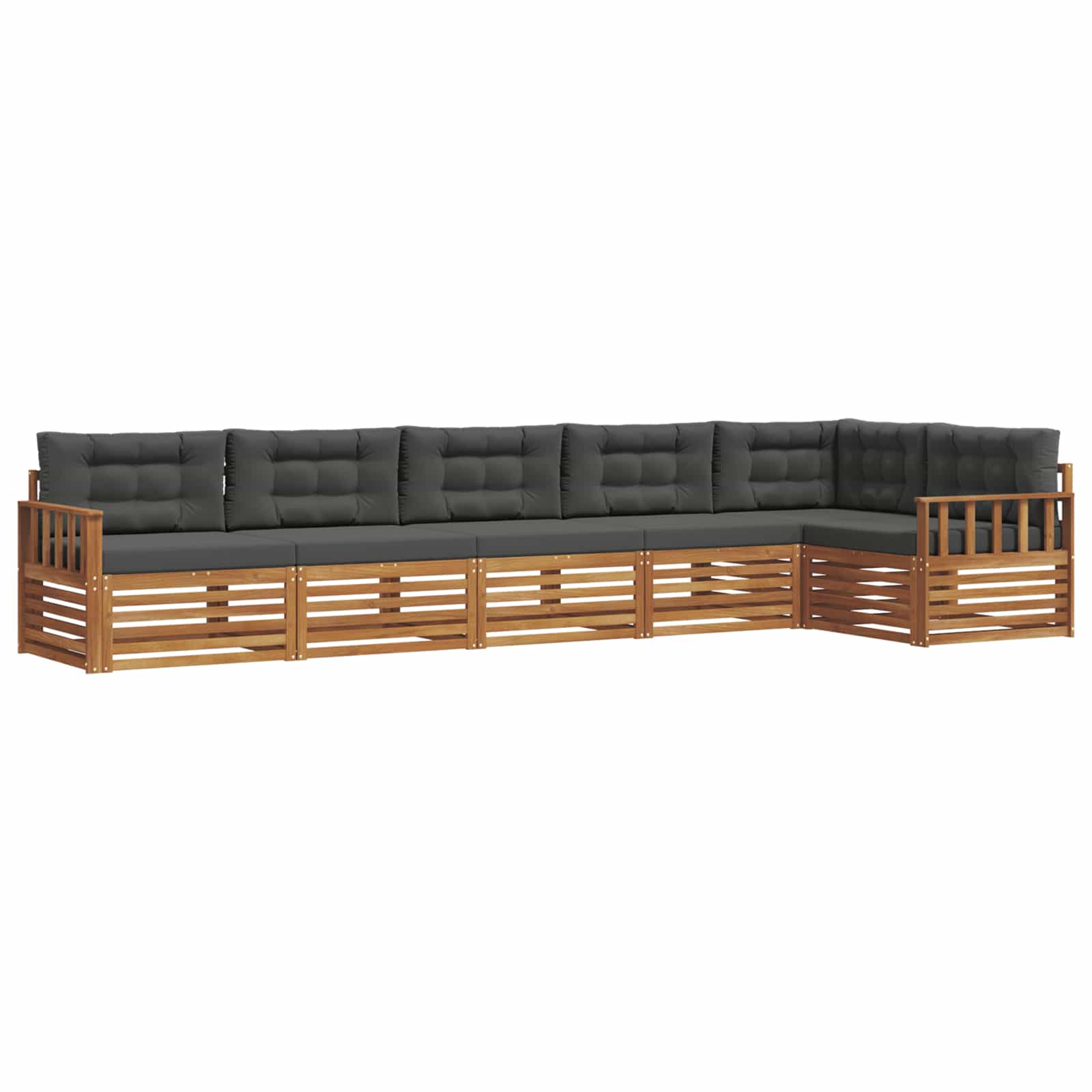 Set di divani da esterno con cuscino 6 pcs Naturale e Antracite | homemem39