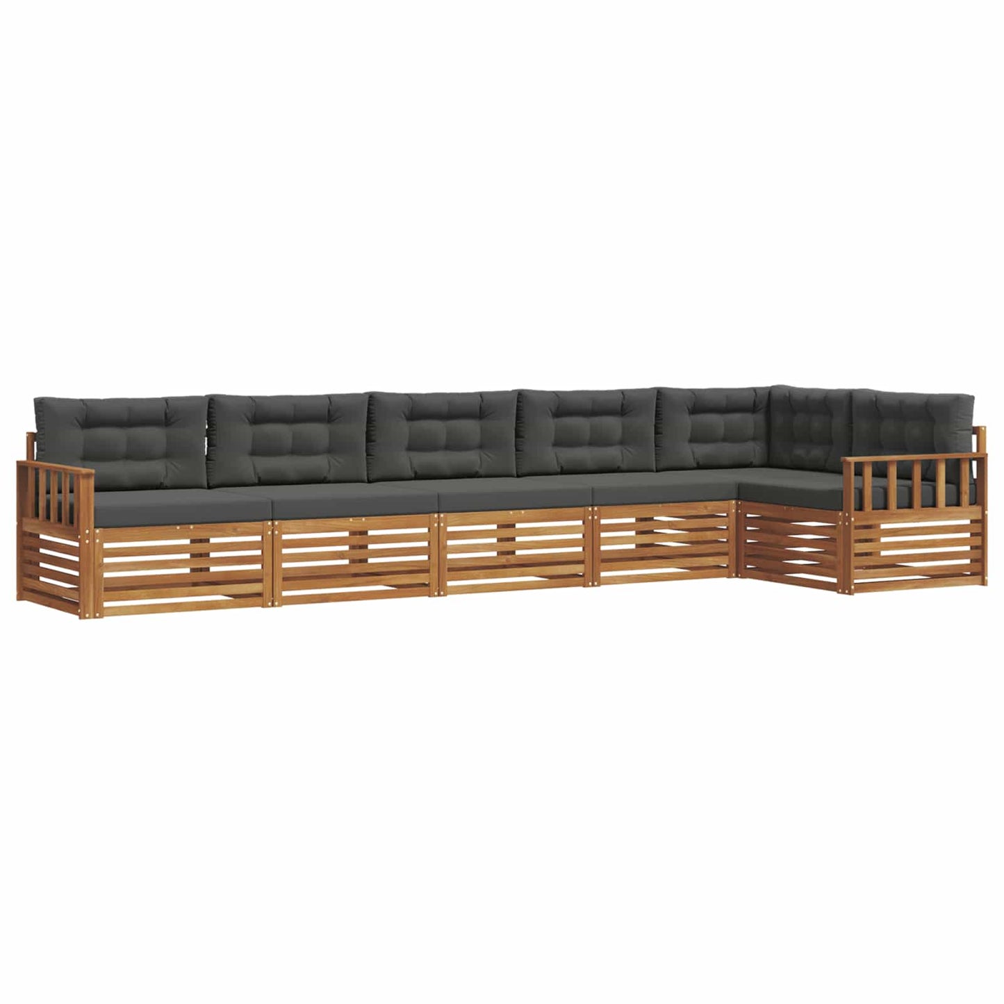 Set di divani da esterno con cuscino 6 pcs Naturale e Antracite