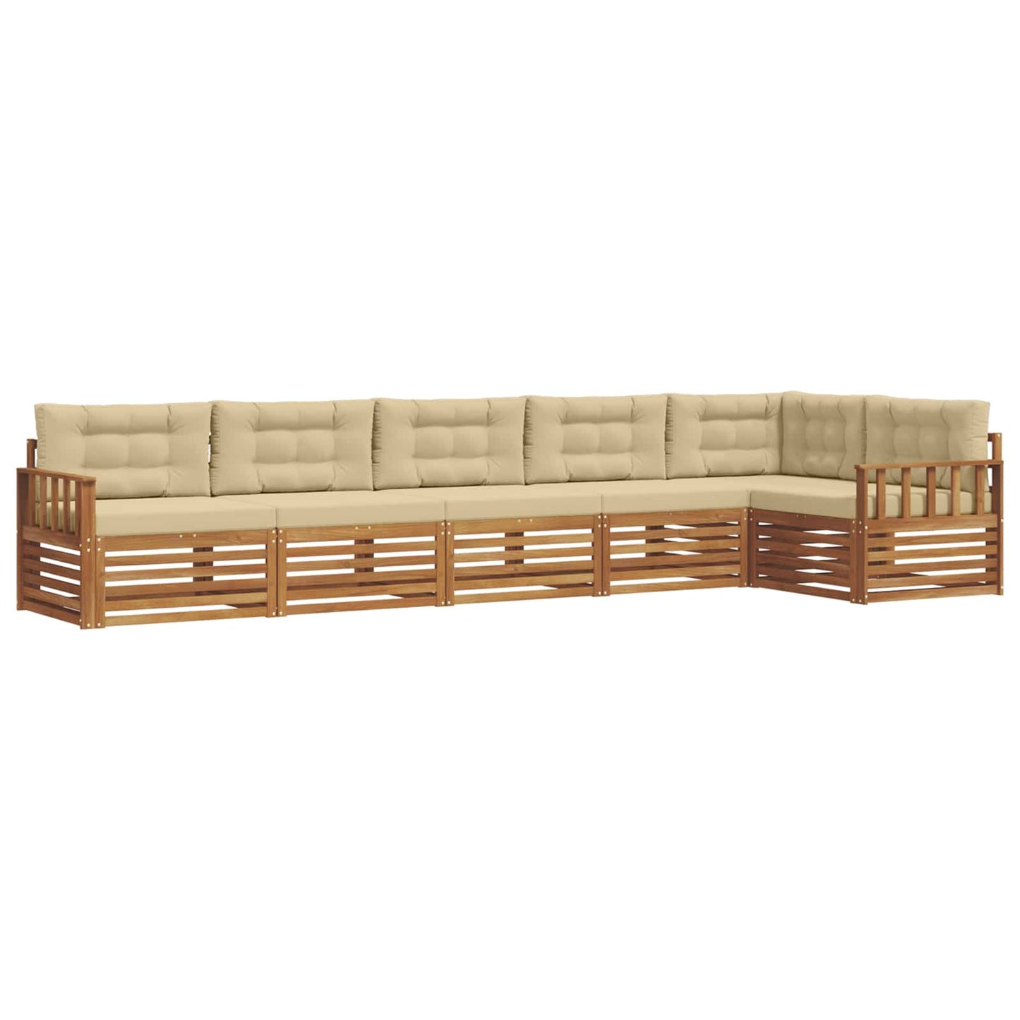Set di divani da esterno con cuscino 6 pcs Naturale e Beige