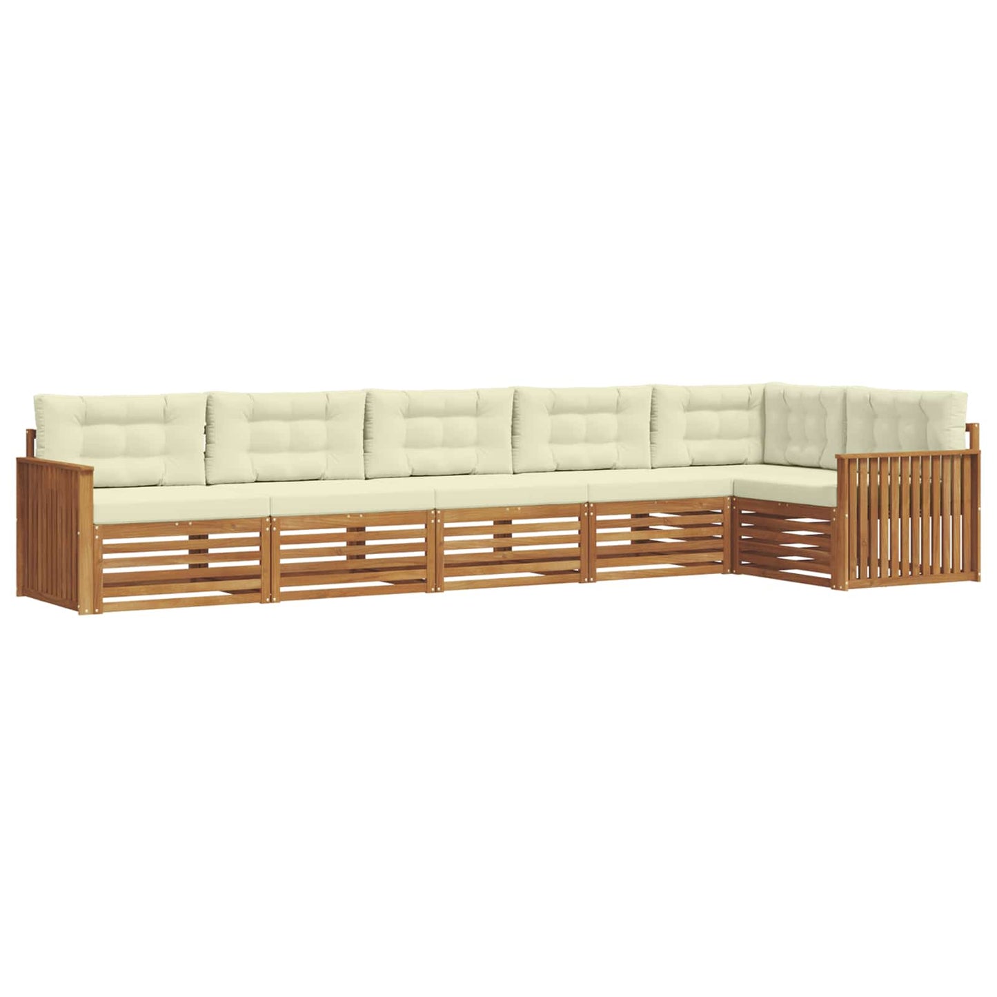 Set di divani da esterno con cuscino 6 pcs Naturale e Crema | homemem39