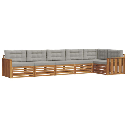 Set di divani da esterno 6 pcs Grigio Naturale e Chiaro | homemem39