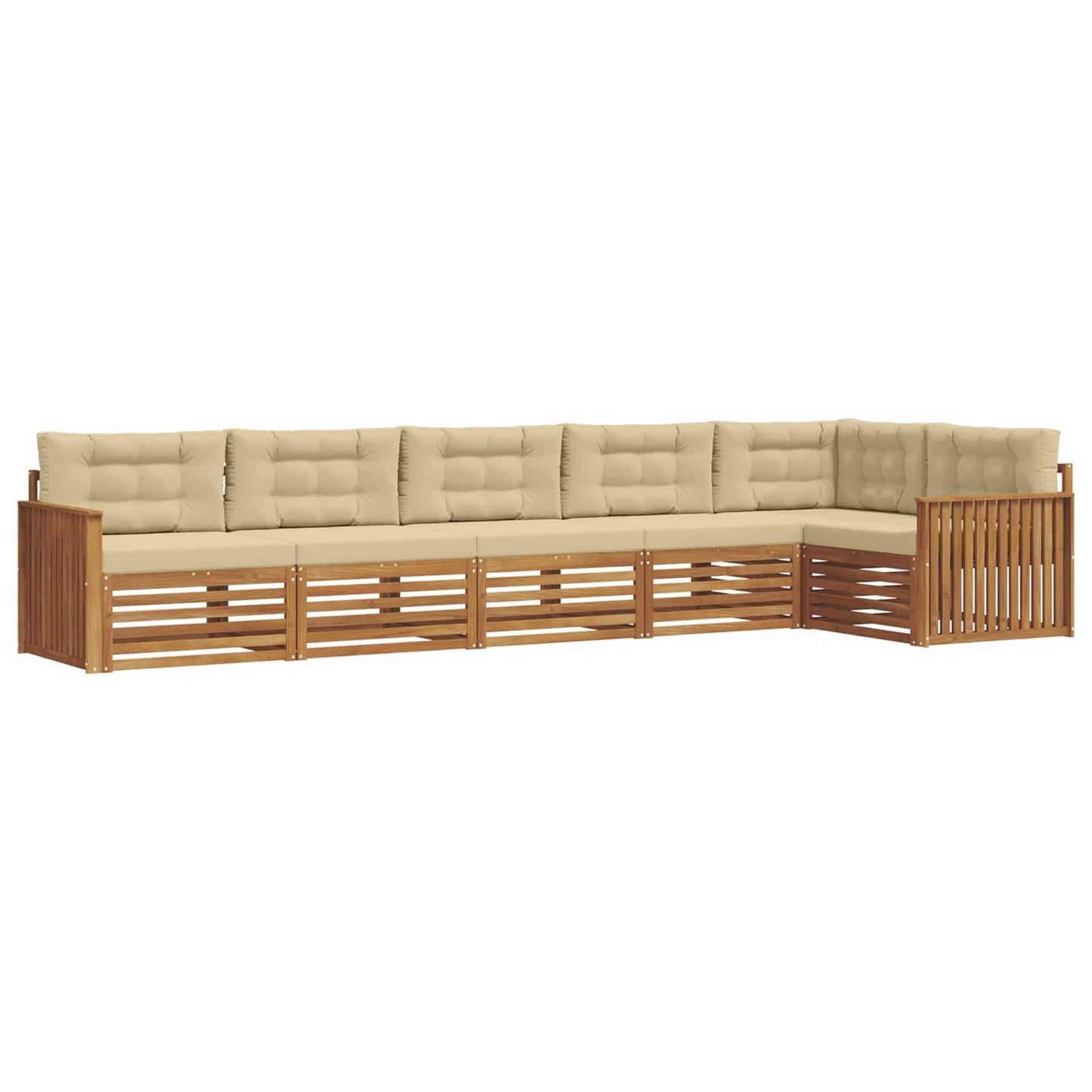 Set di divani da esterno con cuscino 6 pcs Naturale e Beige