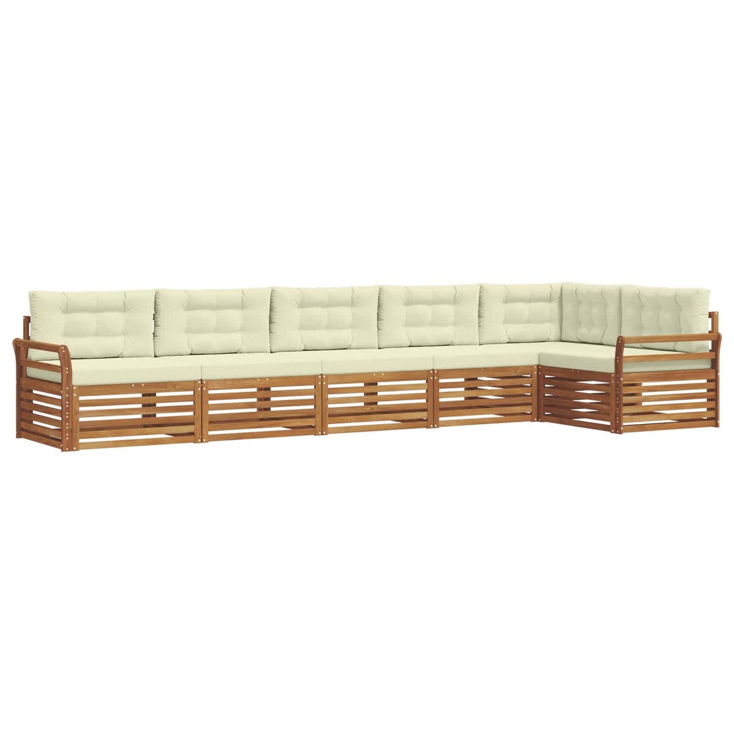 Set di divani da esterno con cuscino 6 pcs Naturale e Crema | homemem39