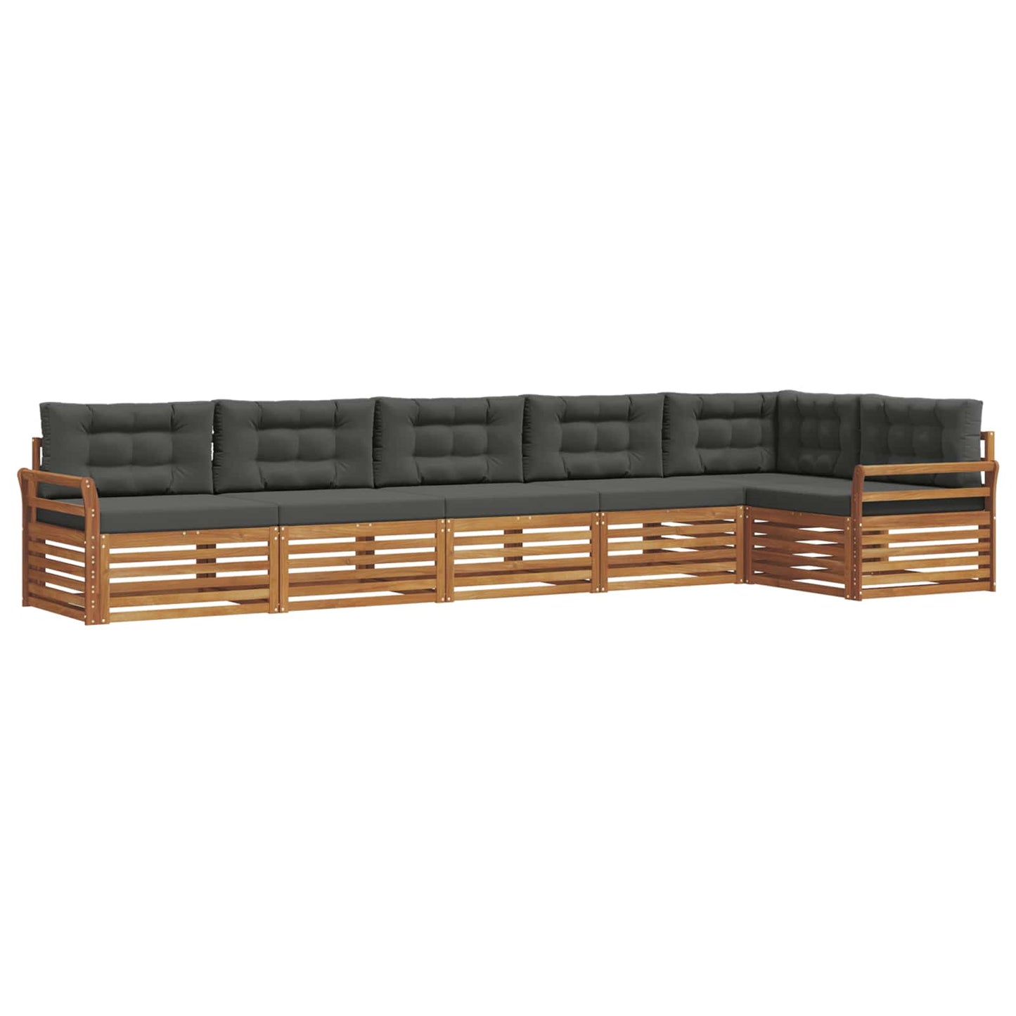 Set di divani da esterno con cuscino 6 pcs Naturale e Antracite