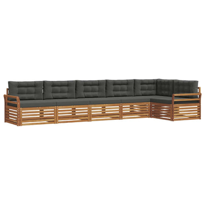 Set di divani da esterno con cuscino 6 pcs Naturale e Antracite