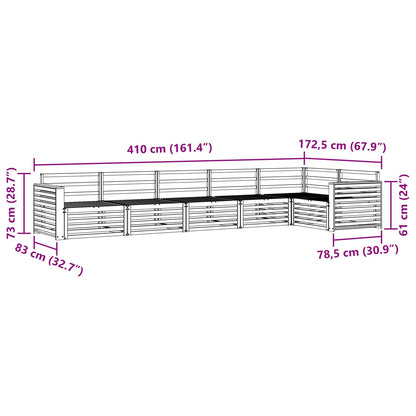 Set di divani da esterno 6 pcs Naturale