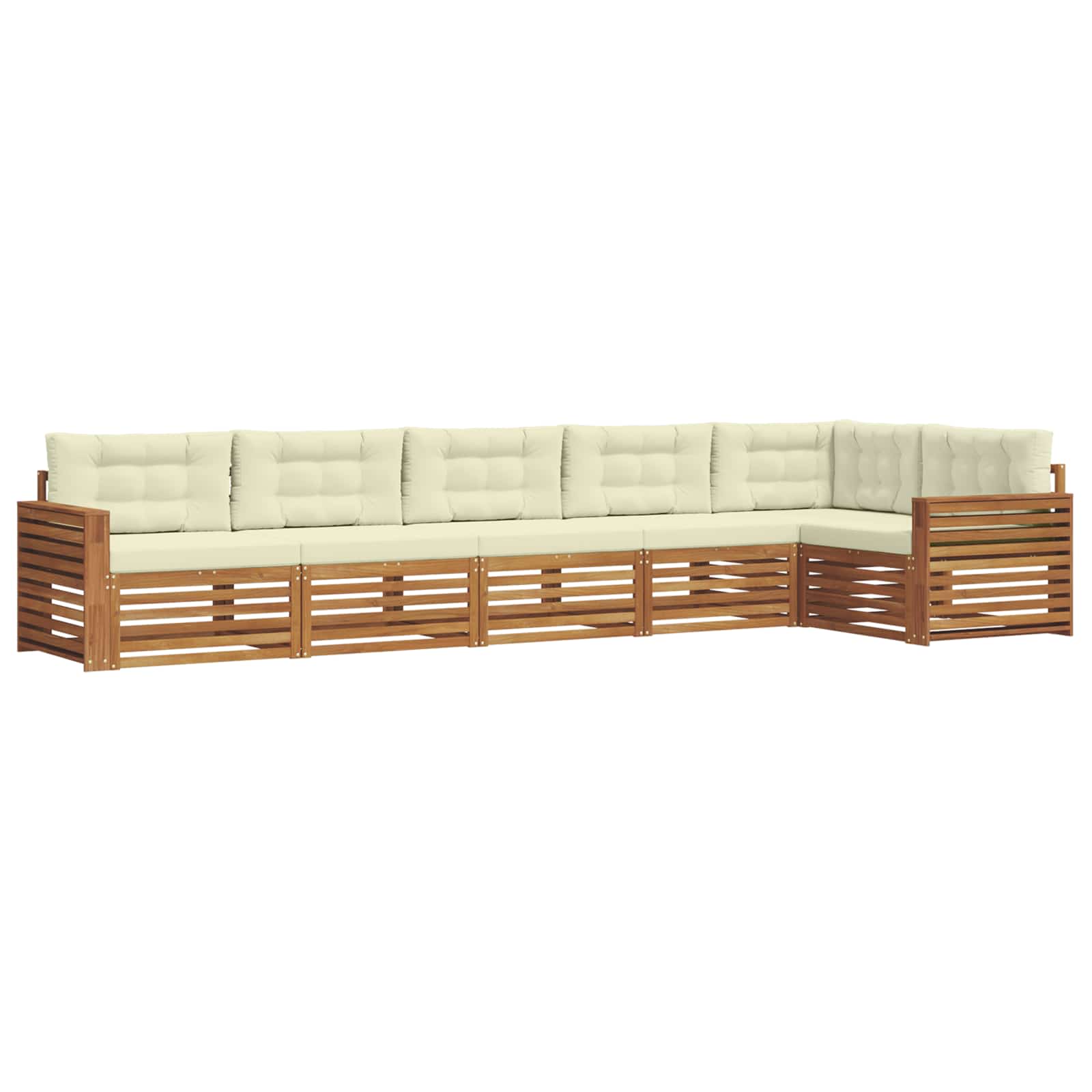 Set di divani da esterno con cuscino 6 pcs Naturale e Crema | homemem39