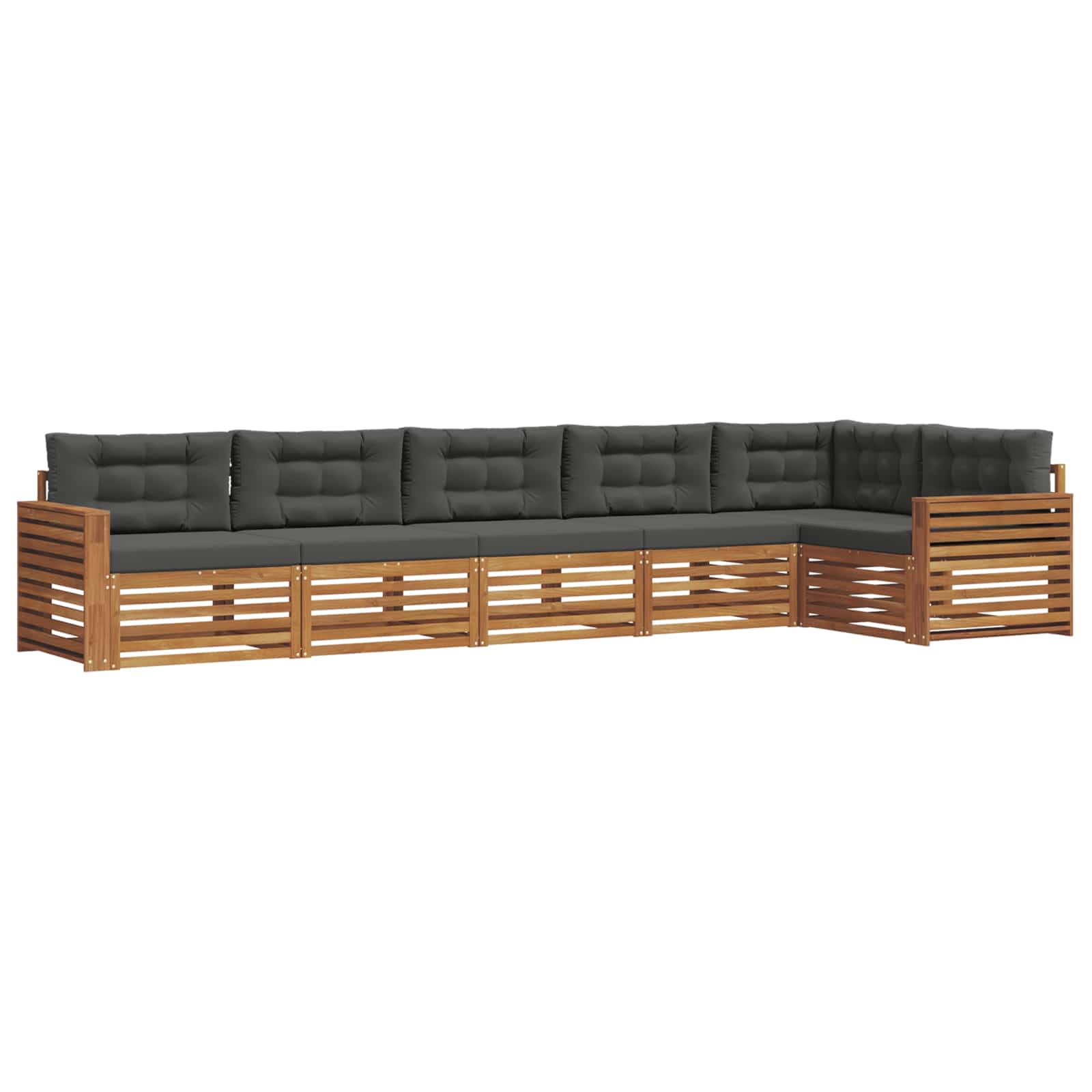 Set di divani da esterno con cuscino 6 pcs Naturale e Antracite | homemem39