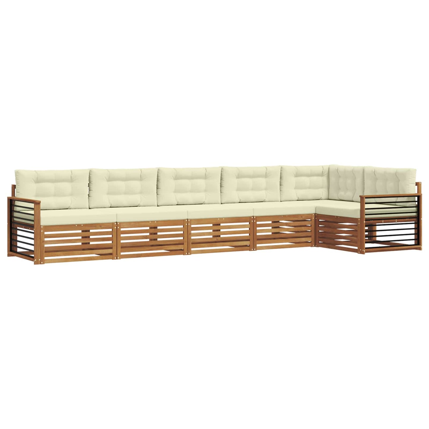 Set di divani da esterno con cuscino 6 pcs Naturale e Crema | homemem39