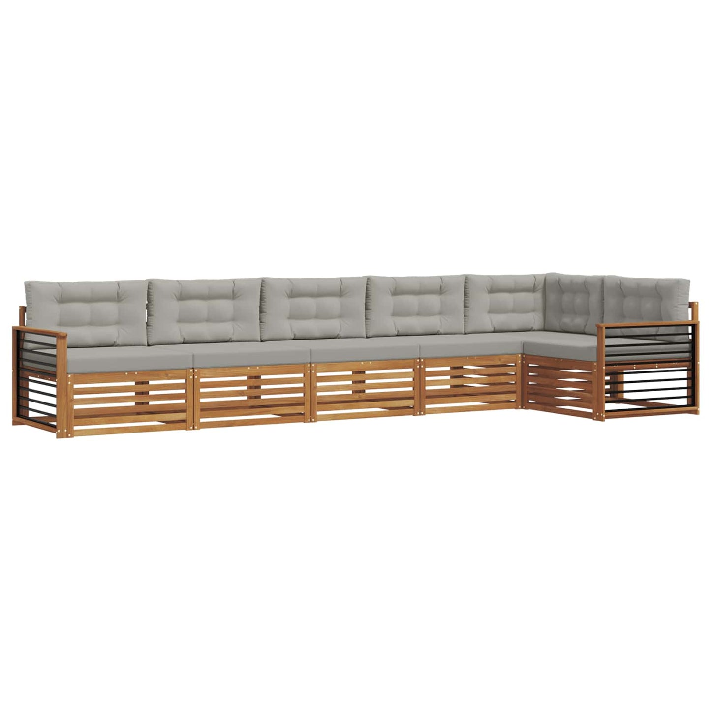 Set di divani da esterno 6 pcs Grigio Naturale e Chiaro | homemem39