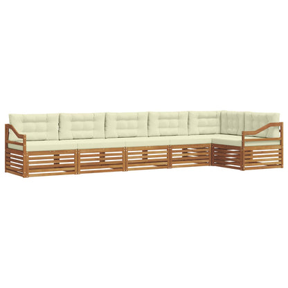 Set di divani da esterno con cuscino 6 pcs Naturale e Crema | homemem39