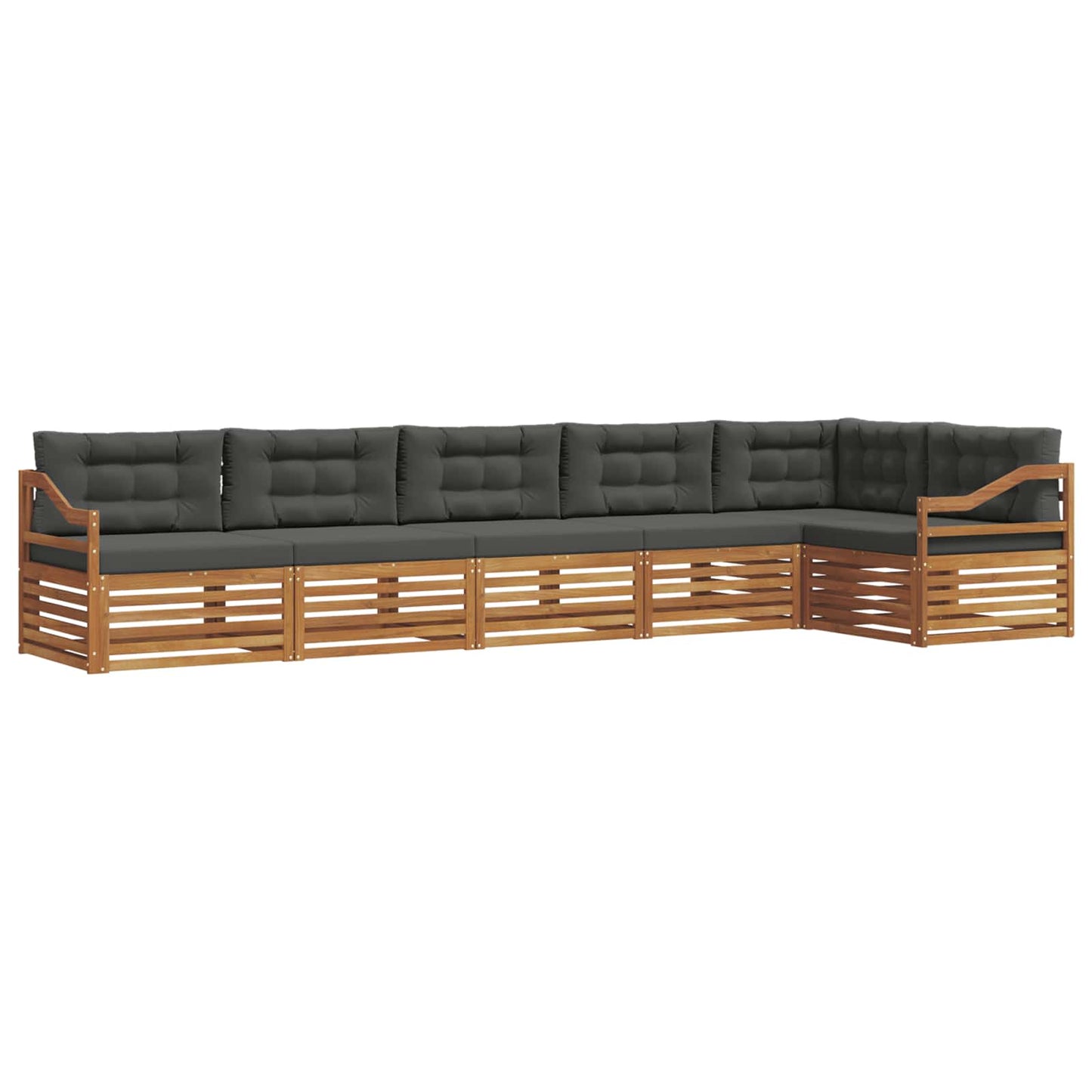 Set di divani da esterno con cuscino 6 pcs Naturale e Antracite | homemem39