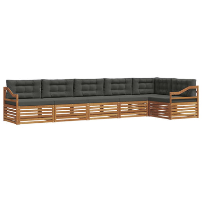 Set di divani da esterno con cuscino 6 pcs Naturale e Antracite
