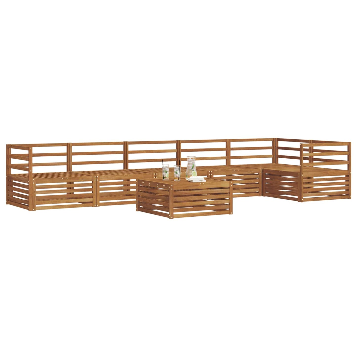 Set di divani da esterno 7 pcs Naturale | homemem39