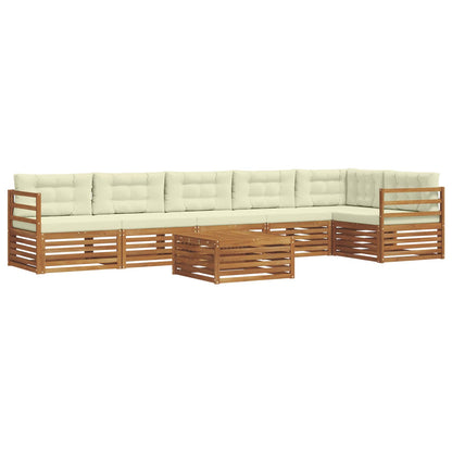 Set di divani da esterno con cuscino 7 pcs Naturale e Crema | homemem39