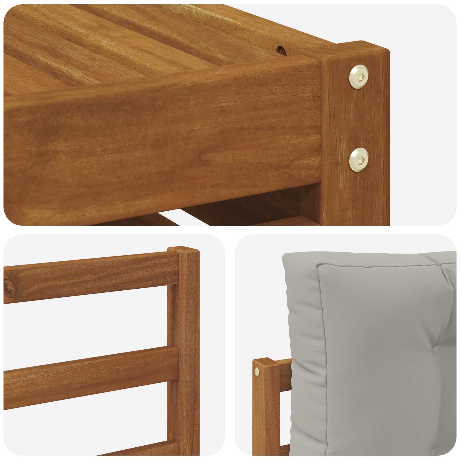 Set di divani da esterno 7 pcs Grigio Naturale e Chiaro | homemem39