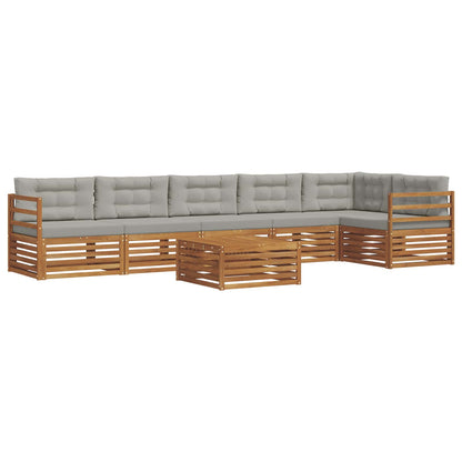 Set di divani da esterno 7 pcs Grigio Naturale e Chiaro | homemem39
