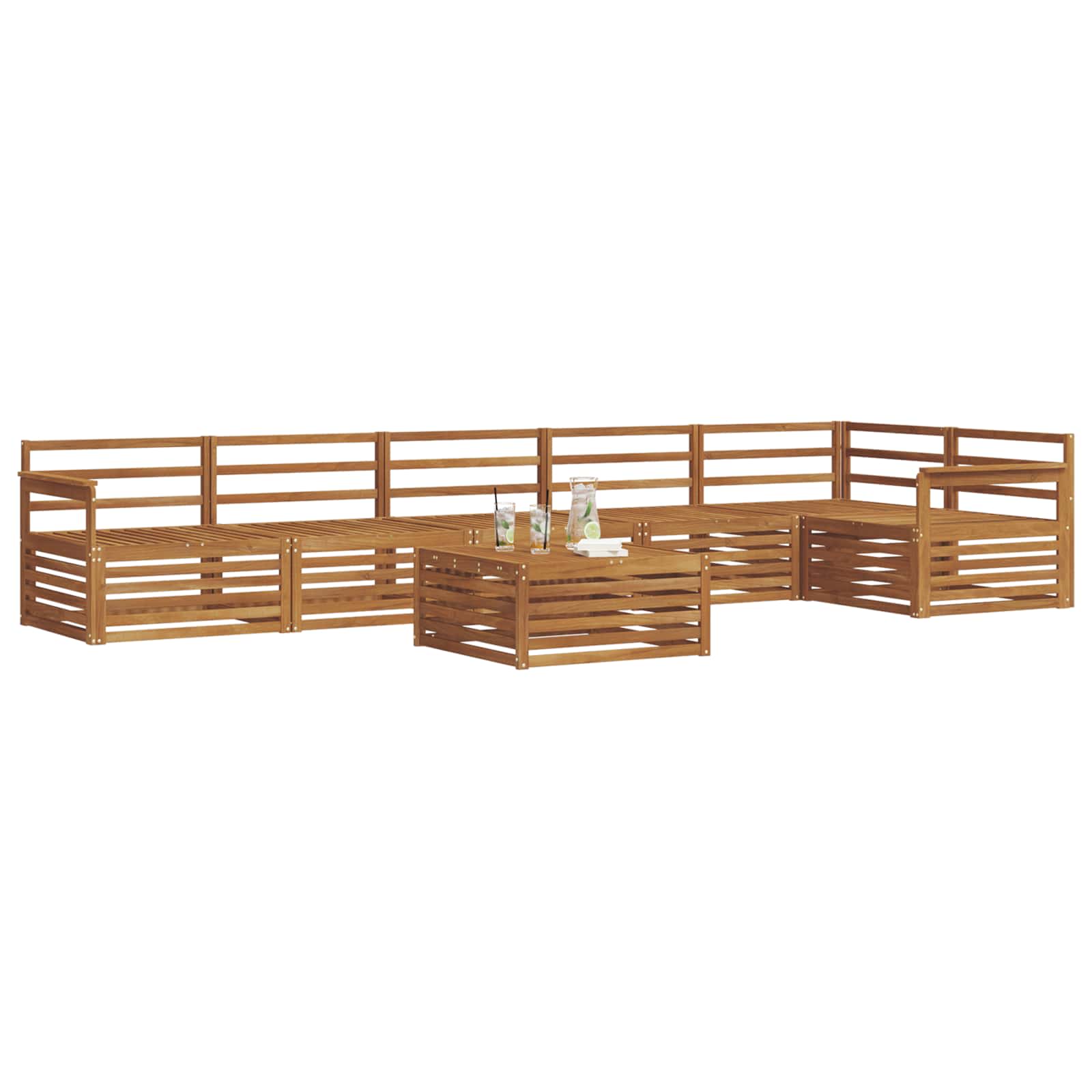 Set di divani da esterno 7 pcs Naturale | homemem39